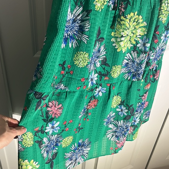 Loft green flower dress SP and medium - Picture 5 of 8